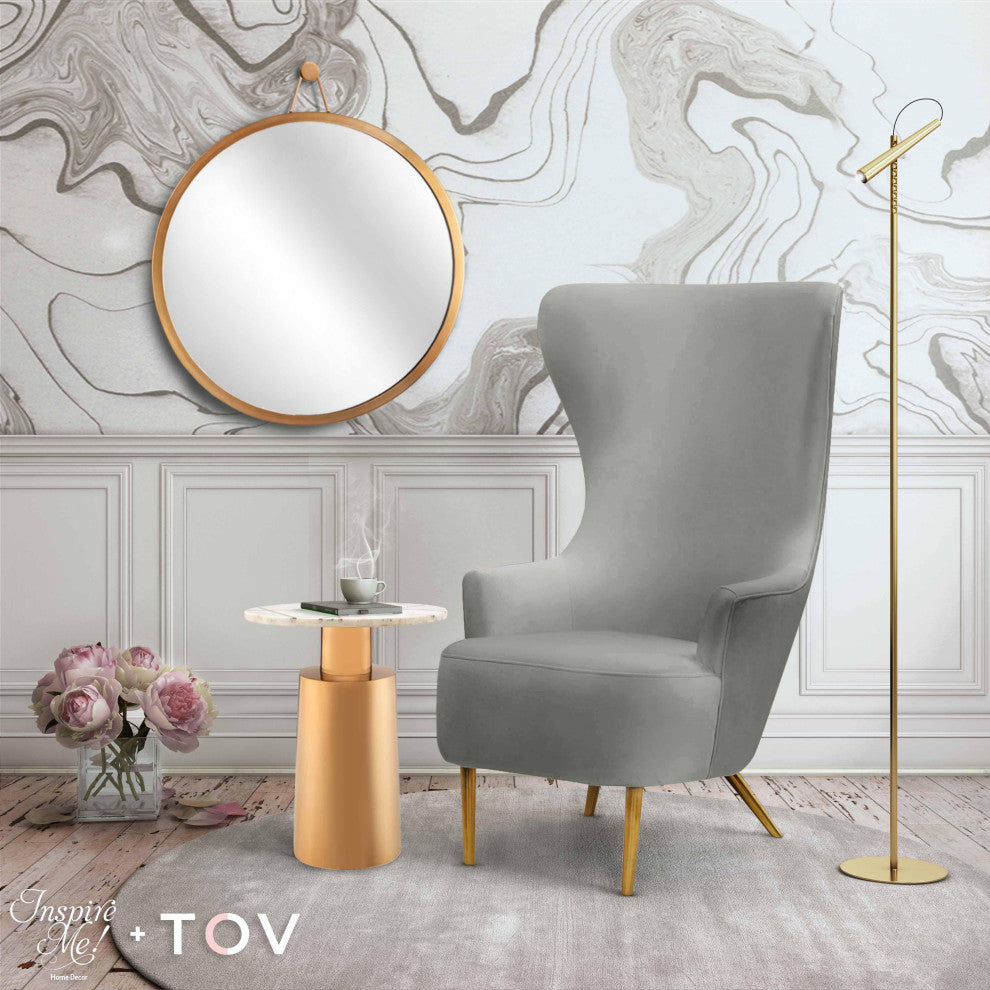 Julia Grey Wingback Chair - Grey