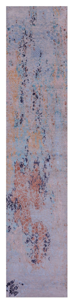Runner Hand-Knotted Wool and Silk Modern Rug 2' 6" X 12' 1" Q11826