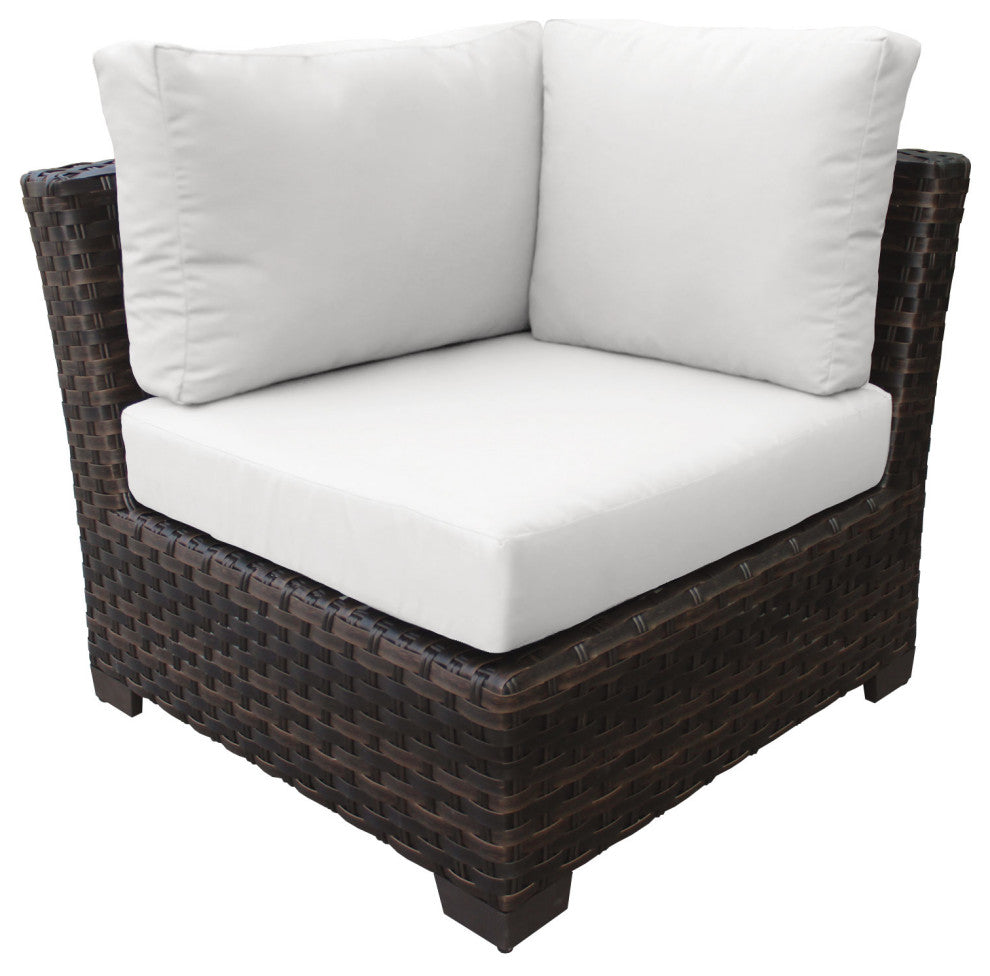 kathy ireland River Brook 12 Piece Wicker Patio Furniture Set, Alabaster