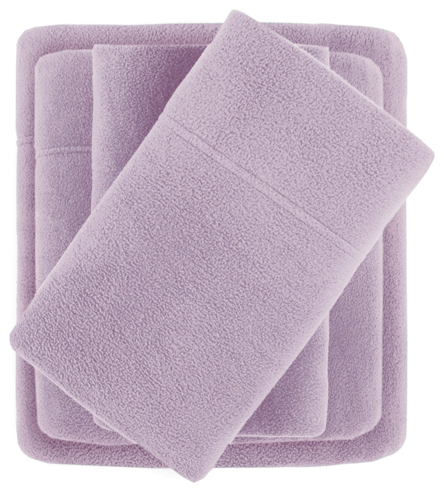 True North by Sleep Philosophy Knitted Micro Fleece Solid Sheet Set, Full