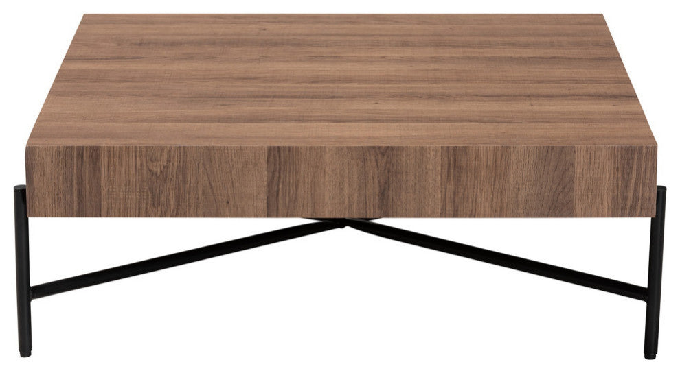 Baxton Studio Savion Modern Industrial Walnut Metal Coffee Table