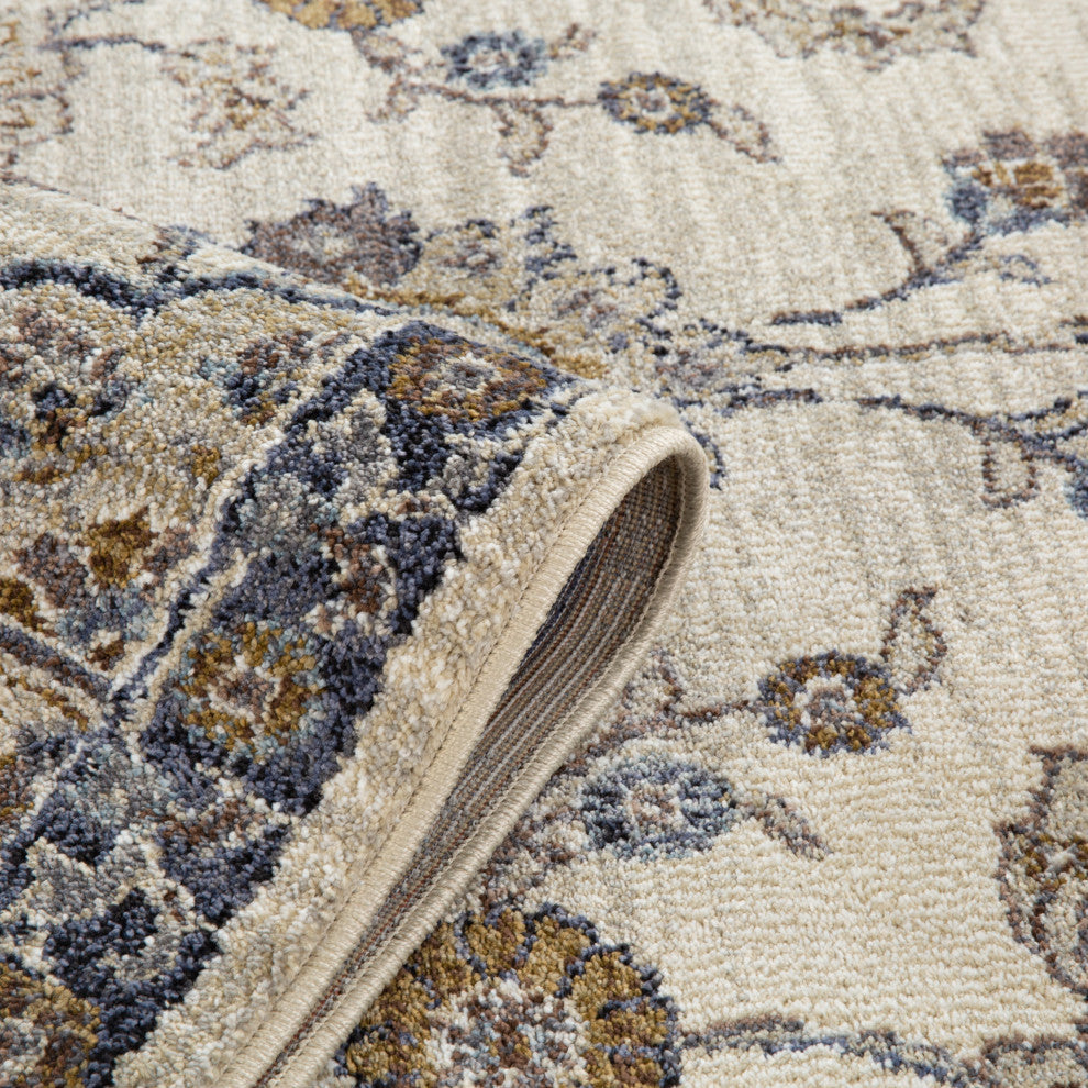Jordan Bea Power-Loomed Polypropylene Area Rug, Ivory/Charcoal, 5'3"x7'6"
