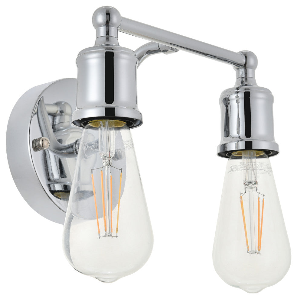 Chrome Finish 2-Light Wall Sconce