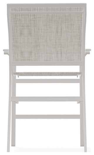 Bazza Sling Balcony Height Stackable Outdoor Stool, Smoke/Warm Gray