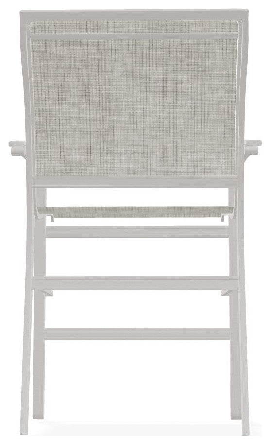 Bazza Sling Balcony Height Stackable Outdoor Stool, Smoke/Warm Gray