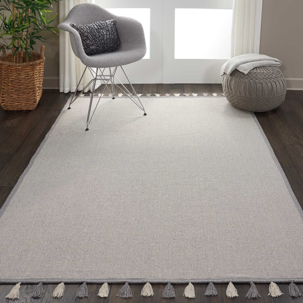 Nourison Otto Light Gray Area Rug, 5'x7'6"