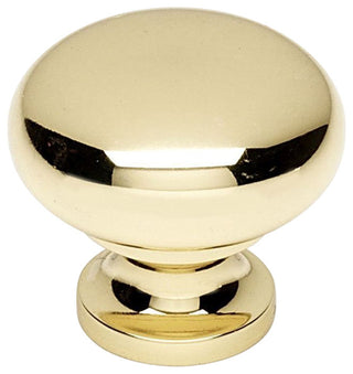 Alno A1134 Knobs 1-1/4" Smooth Round Solid Brass Mushroom Cabinet - Polished