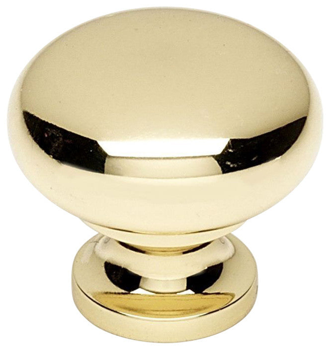 Alno A1134 Knobs 1-1/4" Smooth Round Solid Brass Mushroom Cabinet - Polished