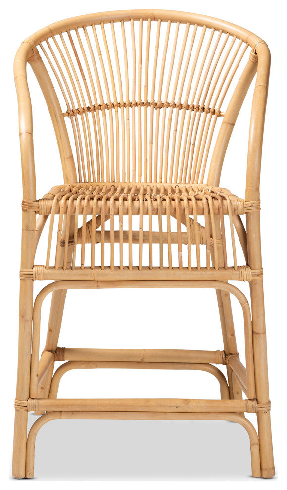 Colleen Natural Brown Rattan Counter Stool
