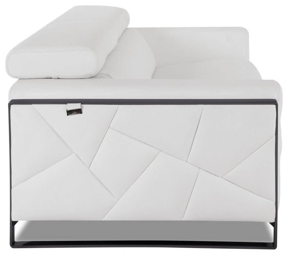 Trento Genuine Italian Leather Modern Sofa White