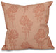 Carmen, Floral Print Pillow, Peach, 16"x16"