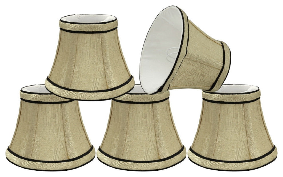 30003-5 Small Bell  Chandelier Clip On Lamp Shade Ivory 3"x5"x4"