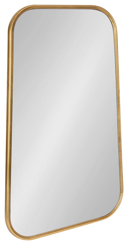 Caskill Framed Cowbell Wall Mirror, Gold, 20x32