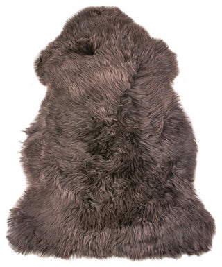 Milan Shearling Single Sheepskin Rug 2'x3', Chocolate