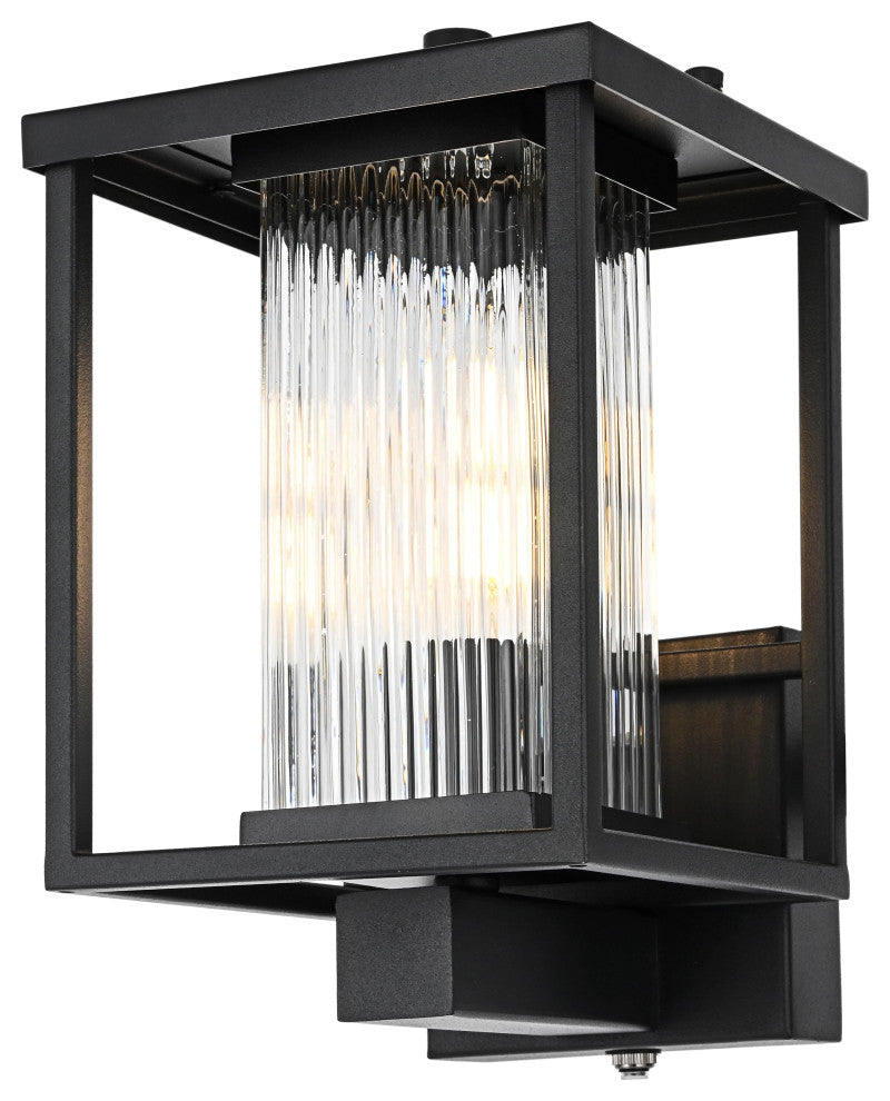 Home Living 7" Outdoor Wall Sconce, Black