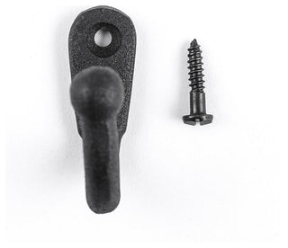 Black Wrought Iron Wall Mount Coat Hook 2" Proj. Rust Resistant with Hardware