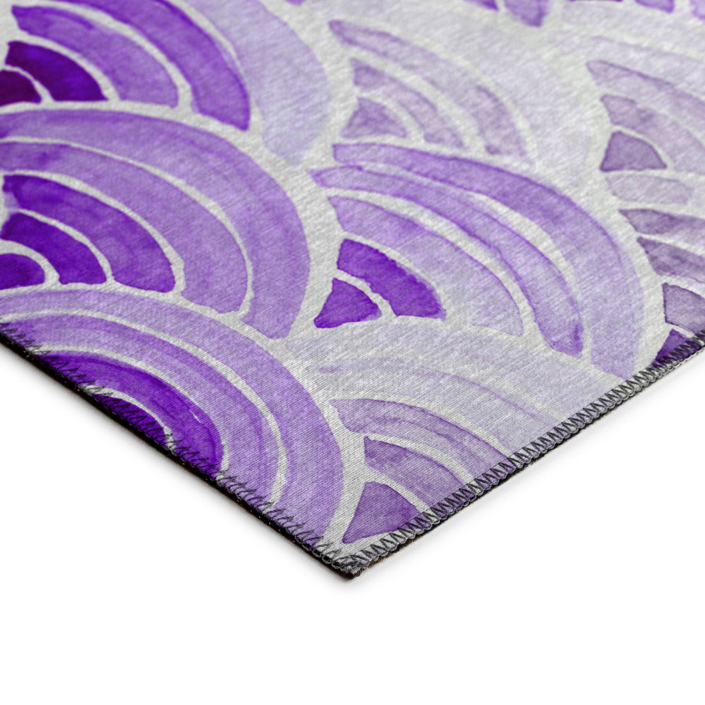 Indoor/Outdoor Seabreeze SZ5 Violet Machine Washable 8' x 8' Round Rug