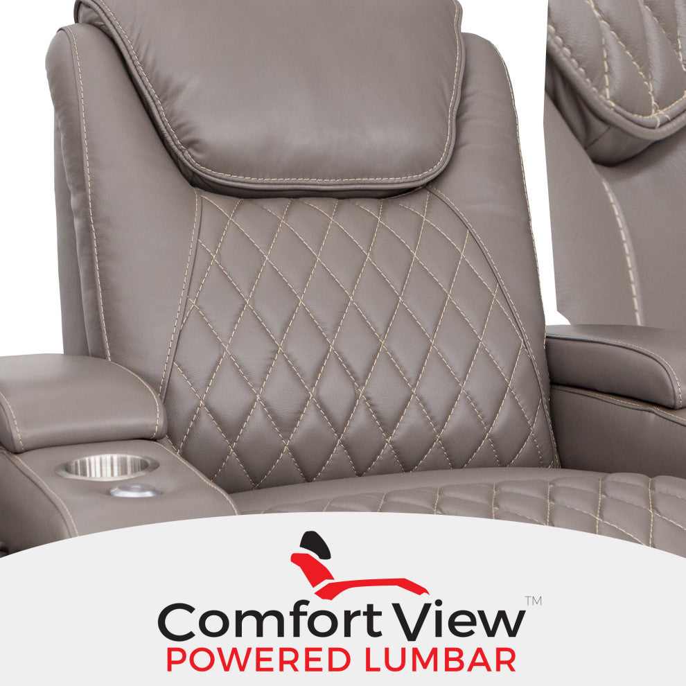 Seatcraft Muse Home Theater Seating, Gray, Row of 4