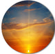 Sunlight In Sky Above Horizon, Beach Large Disc Metal Wall Art, 36"