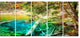 Colorful Lake with Tree Trunks, Landscape Canvas Wall Art, 60"x28", 5 Panels