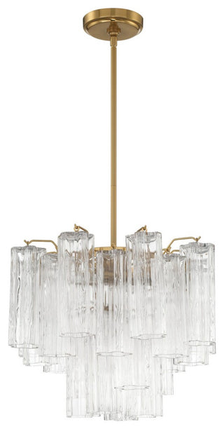 CRYSTORAMA Addis 4 Light Aged Brass Chandelier