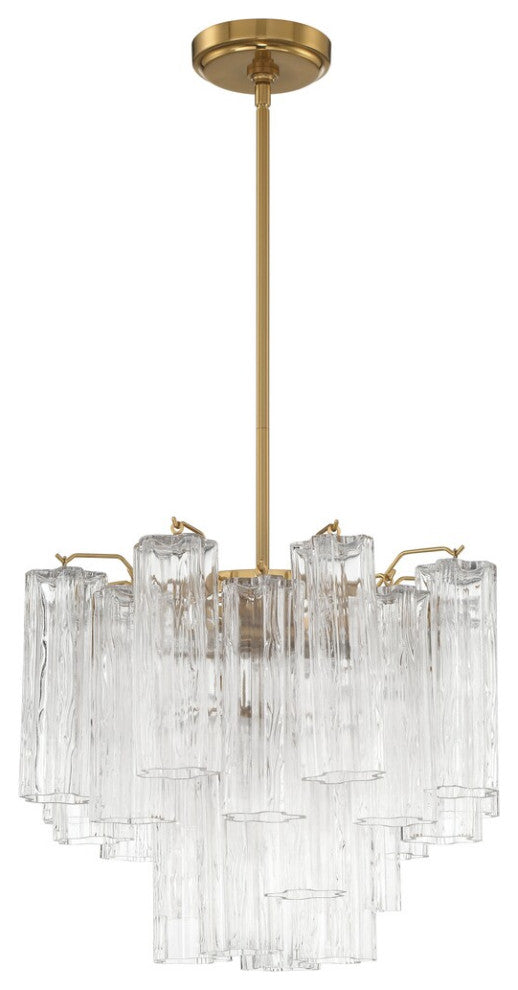 CRYSTORAMA Addis 4 Light Aged Brass Chandelier