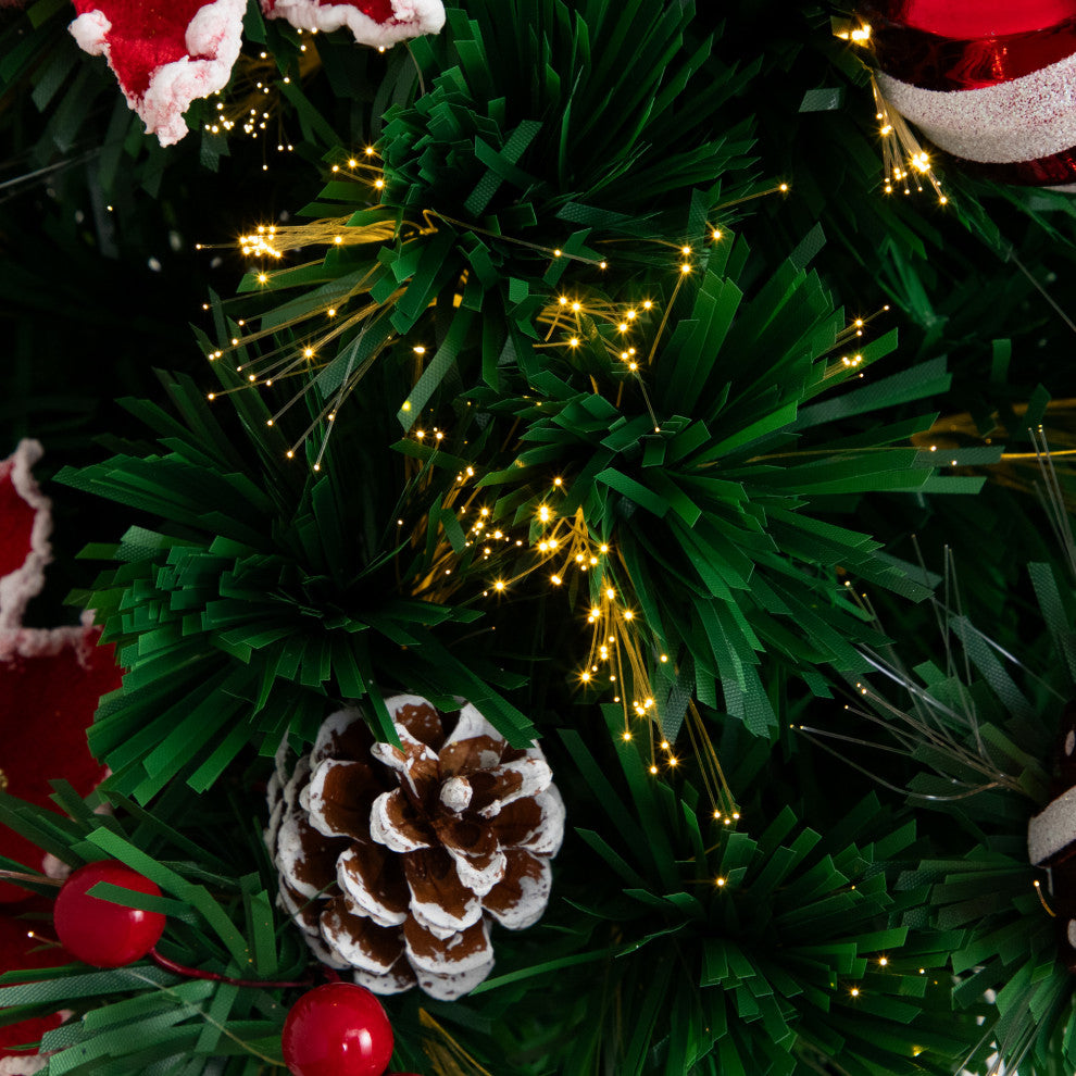 24in. Pre-Lit Fiber Optic Artificial Christmas Tree With Ornaments
