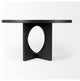 Liesl Dark Brown Solid Wood 54" Round  Dining Table, Black