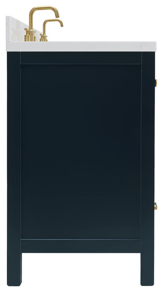 Ariel Cambridge 72" Double Oval Sinks Vanity, Carrara Quartz
