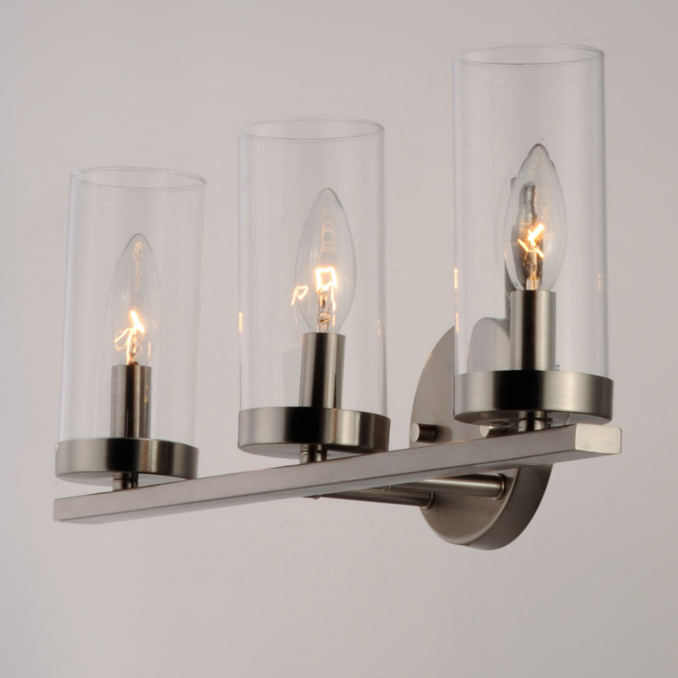 Maxim 25257CL Sentinel 3 Light 21"W Bathroom Vanity Light - Satin Nickel