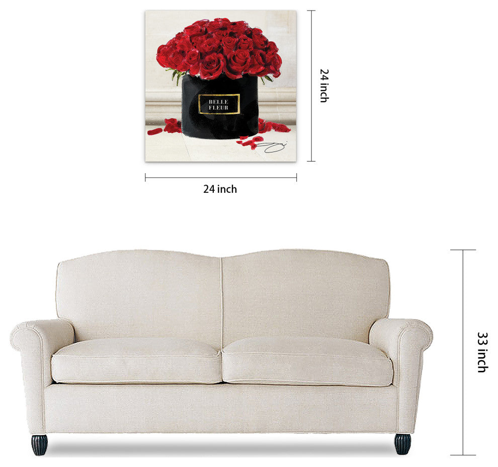 Circle of Roses Printed Wall Art Unframed Free Floating Tempered Glass