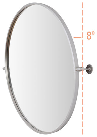Home Living Round Pivot Mirror 30 Inch, Silver