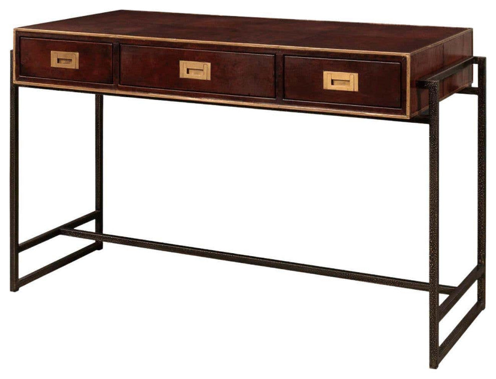 Modern Industrial Leather Desk
