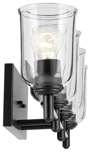 Shailene 29.75" 4-Light Vanity Light With Clear Glass, Black