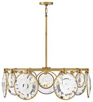 Fredrick Ramond FR31265 Nala 7 Light 31"W Drum Pendant - Heritage Brass