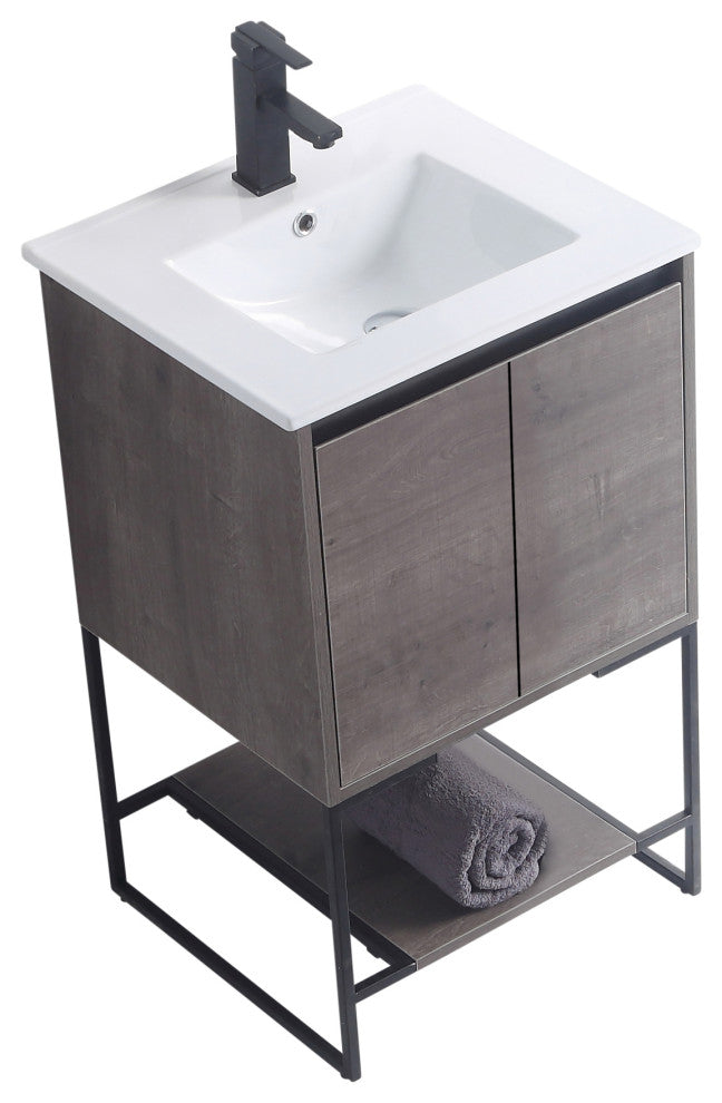 Urbania Vanity Set, Gray, 20", Single Sink