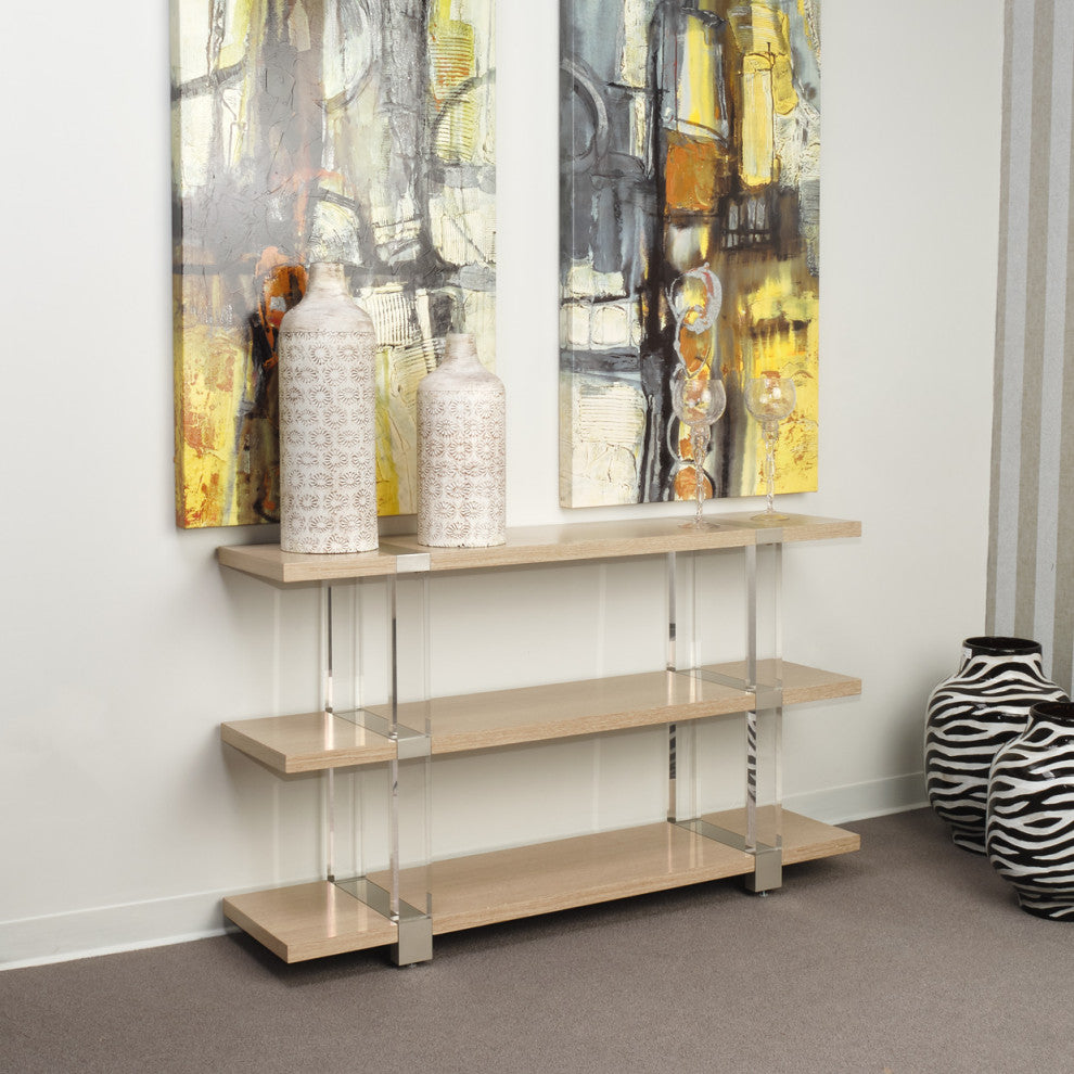Laguna Ridge Console Table, Washed Oak