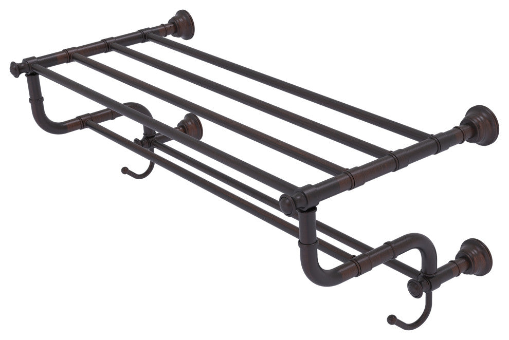 Carolina 24" Towel Shelf with Double Towel Bar, Venetian Bronze