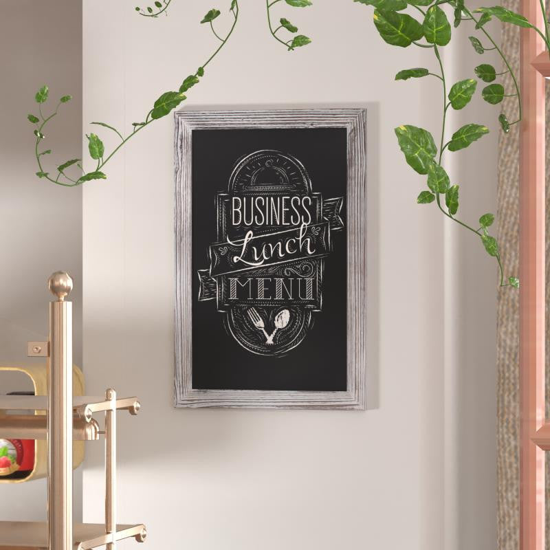 Canterbury Wall Mount Magnetic Chalkboard Sign Set-20" x 30", White Washed, 20" X 30"