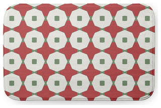 34" x 21" Button Up Bathmat, Ligonberry Red