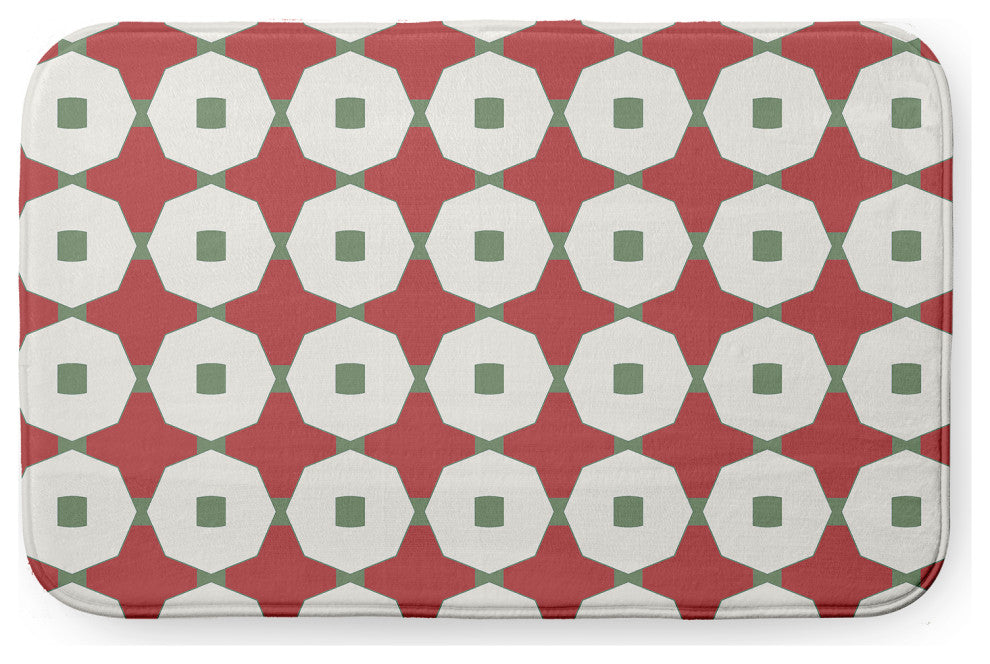 34" x 21" Button Up Bathmat, Ligonberry Red
