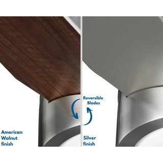 Braden 44" Reversible Walnut/Silver 3-Blade LED Indoor Hugger Ceiling Fan