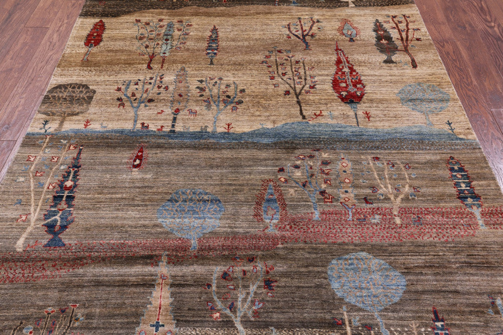 5' 10" X 8' 5" Handmade Tribal Persian Gabbeh Rug Q9664