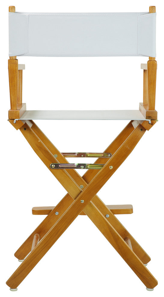 024" Director's Chair Honey Oak Frame-White Canvas