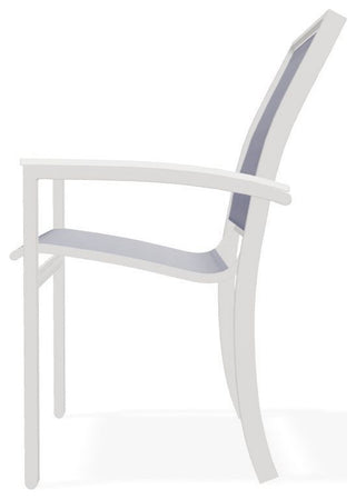 Bazza Sling Stackable Outdoor Dining Chair, Breeze/Snow