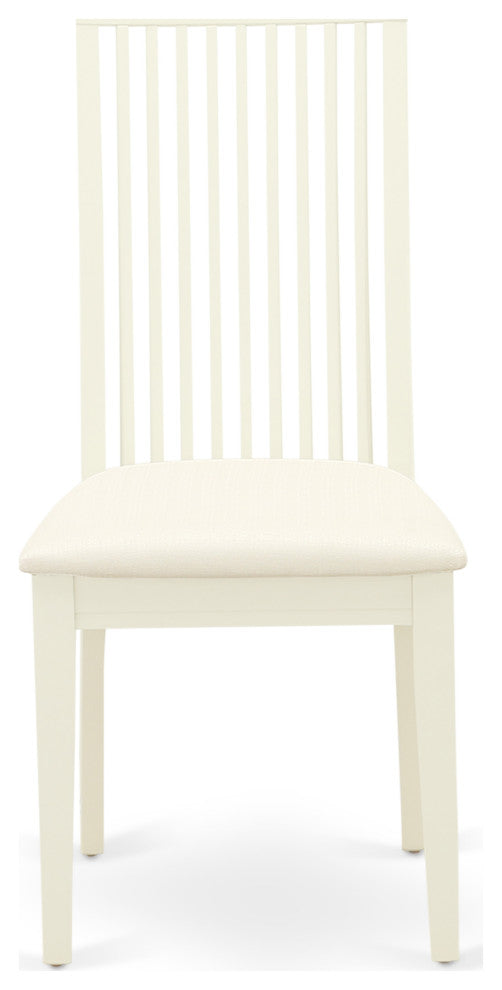 5Pc Dining Set, Round Dinette Table, Drop Leaves, Four Linen Seat Chairs, White