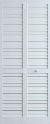 Plantation Louver/Louver Bifold, White, 24"x80"x1"