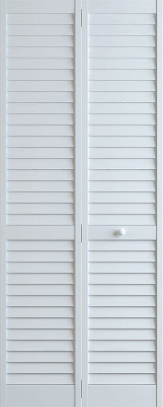Plantation Louver/Louver Bifold, White, 24"x80"x1"