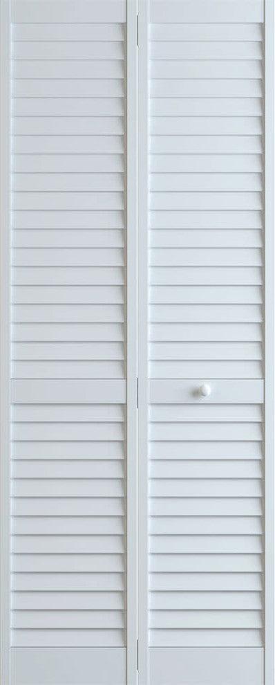 Plantation Louver/Louver Bifold, White, 24"x80"x1"