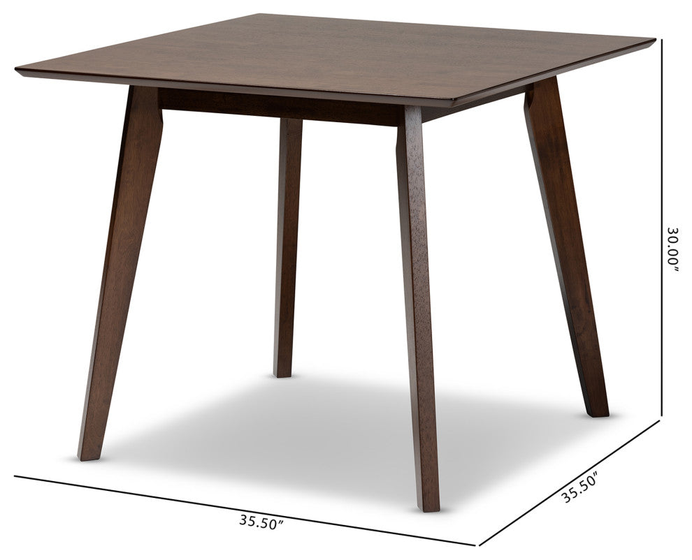 Pernille Modern Transitional Walnut Finished Square Wood Dining Table